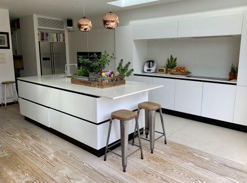 modern open plan kitchen for photoshoot and filming hire London